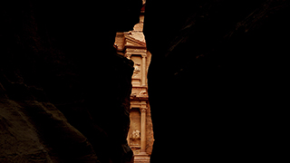 Blick auf das Schatzhaus in Petra, Jordanien